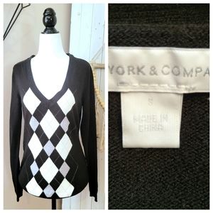 ARGYLE LONG SLEEVE SWEATER small